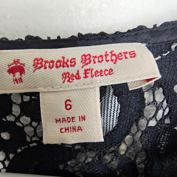 Brooks Brothers Red Fleece Womens Floral Lace Blouse Size 6 Preppy Bell Sleeve - Picture 6 of 9